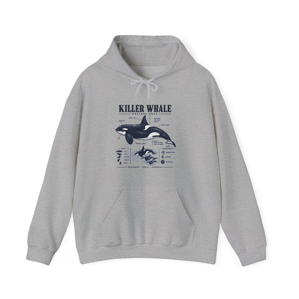 Killer Whale Anatomy Hoodie — Orca Scientific Diagram Sweatshirt
