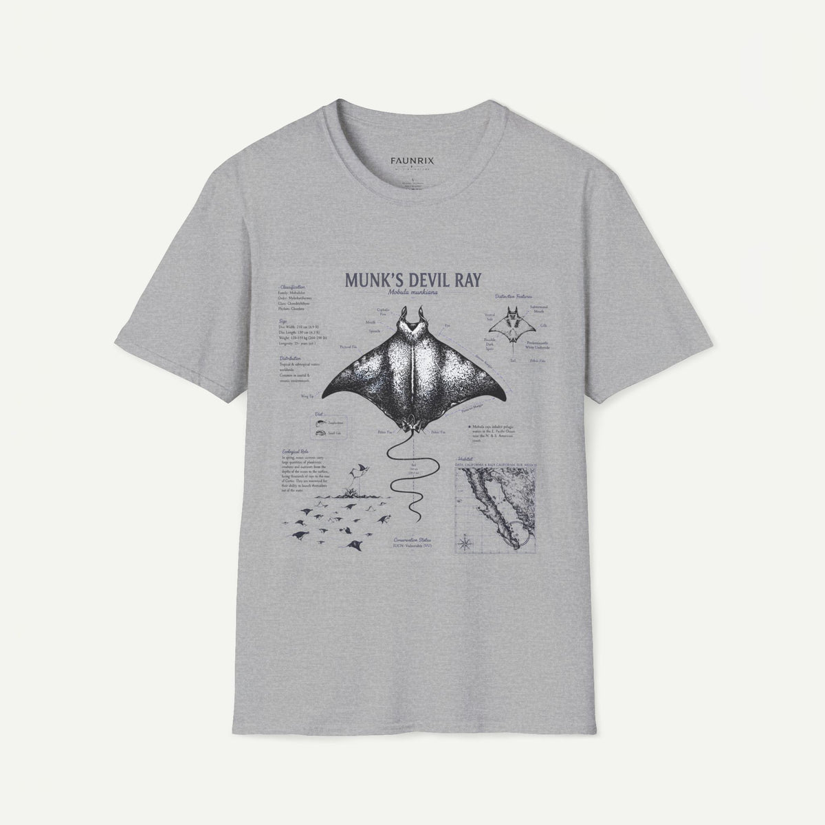 Munk's Devil Ray Anatomy Tee — Vintage Marine Life Illustration T-Shirt
