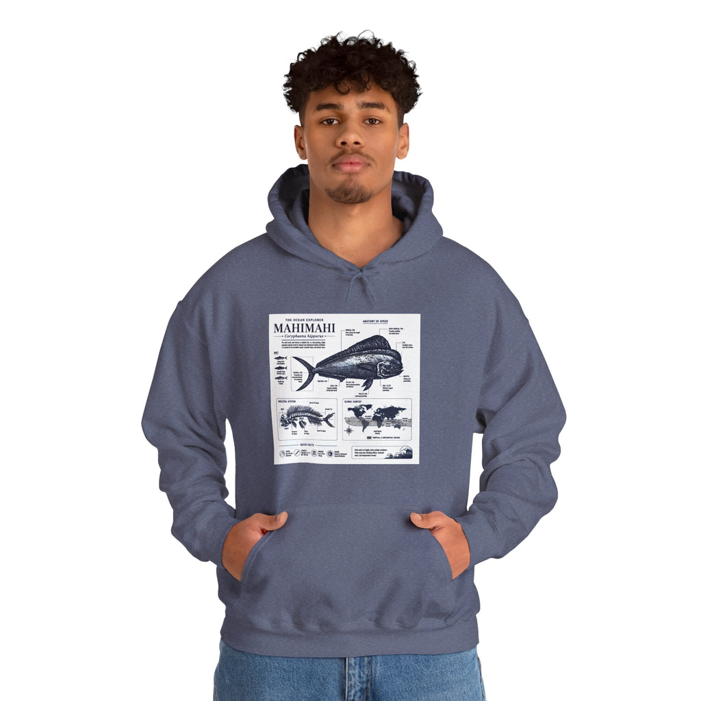 Mahi Mahi Fish Anatomy Hoodie — Illustrated Marine Biology Pullover