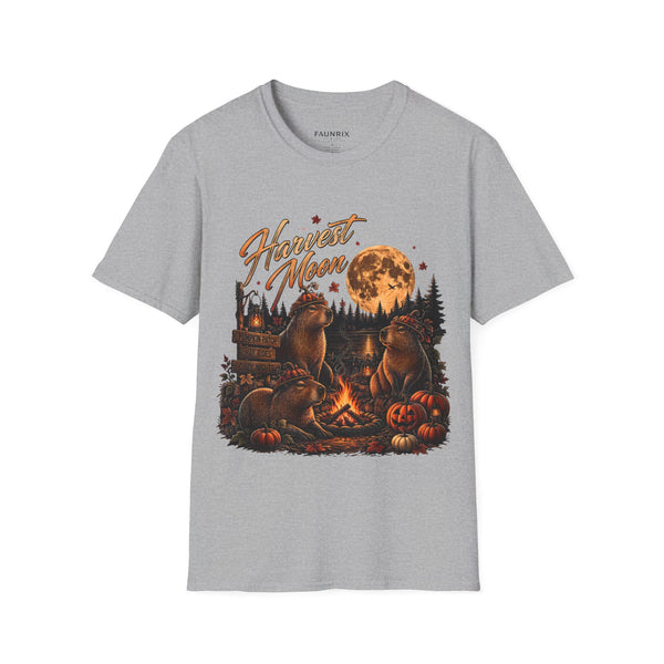 Harvest Moon T-Shirt — Autumn Campfire Bear Forest Tee