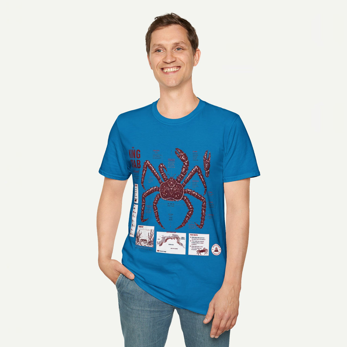 King Crab Anatomy T-Shirt — Vintage Seafood Diagram Tee