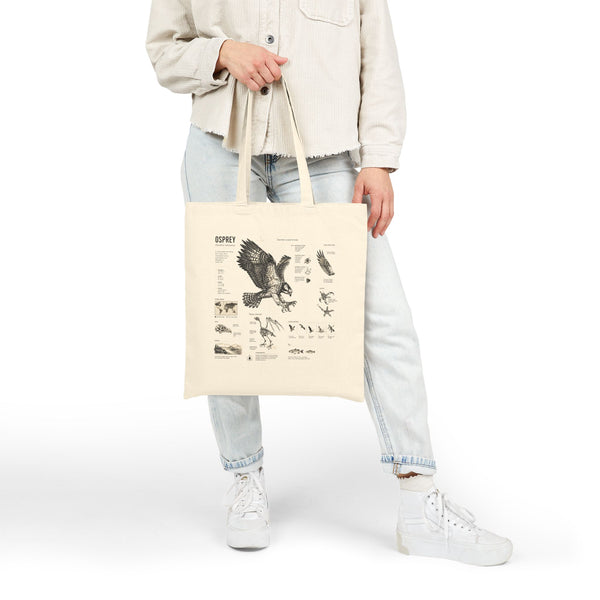Osprey Anatomy Canvas Tote Bag — Vintage Bird Illustration Eco Tote