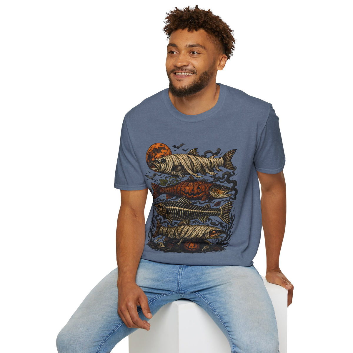 Halloween Pumpkin Fish T-Shirt — Spooky Koi Graphic Tee