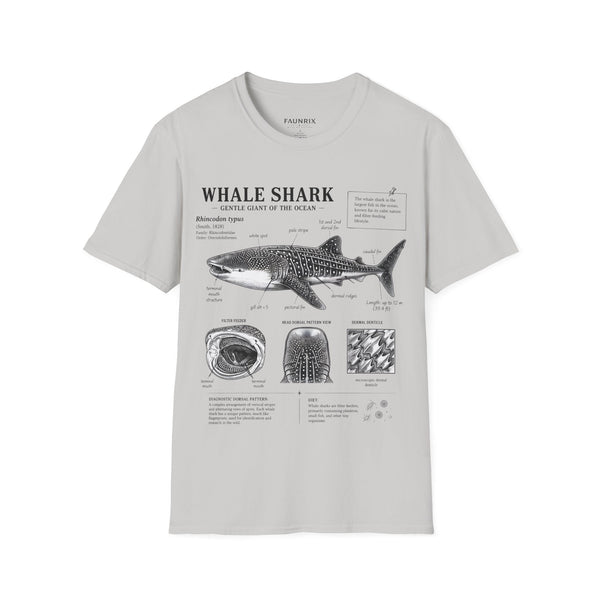 Whale Shark Anatomy T-Shirt — Marine Biology Graphic Tee with Informational Diagram