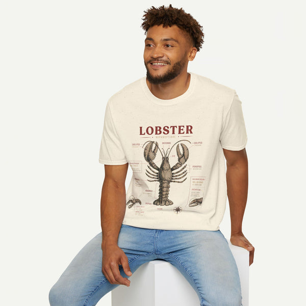 Lobster Anatomy T-Shirt — Vintage Nautical Seafood Diagram Tee