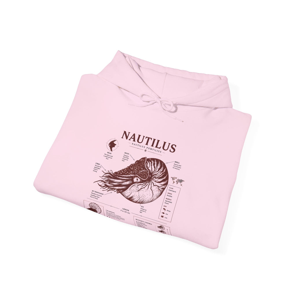 Nautilus Anatomy Hoodie – Vintage Scientific Shell Diagram Sweatshirt