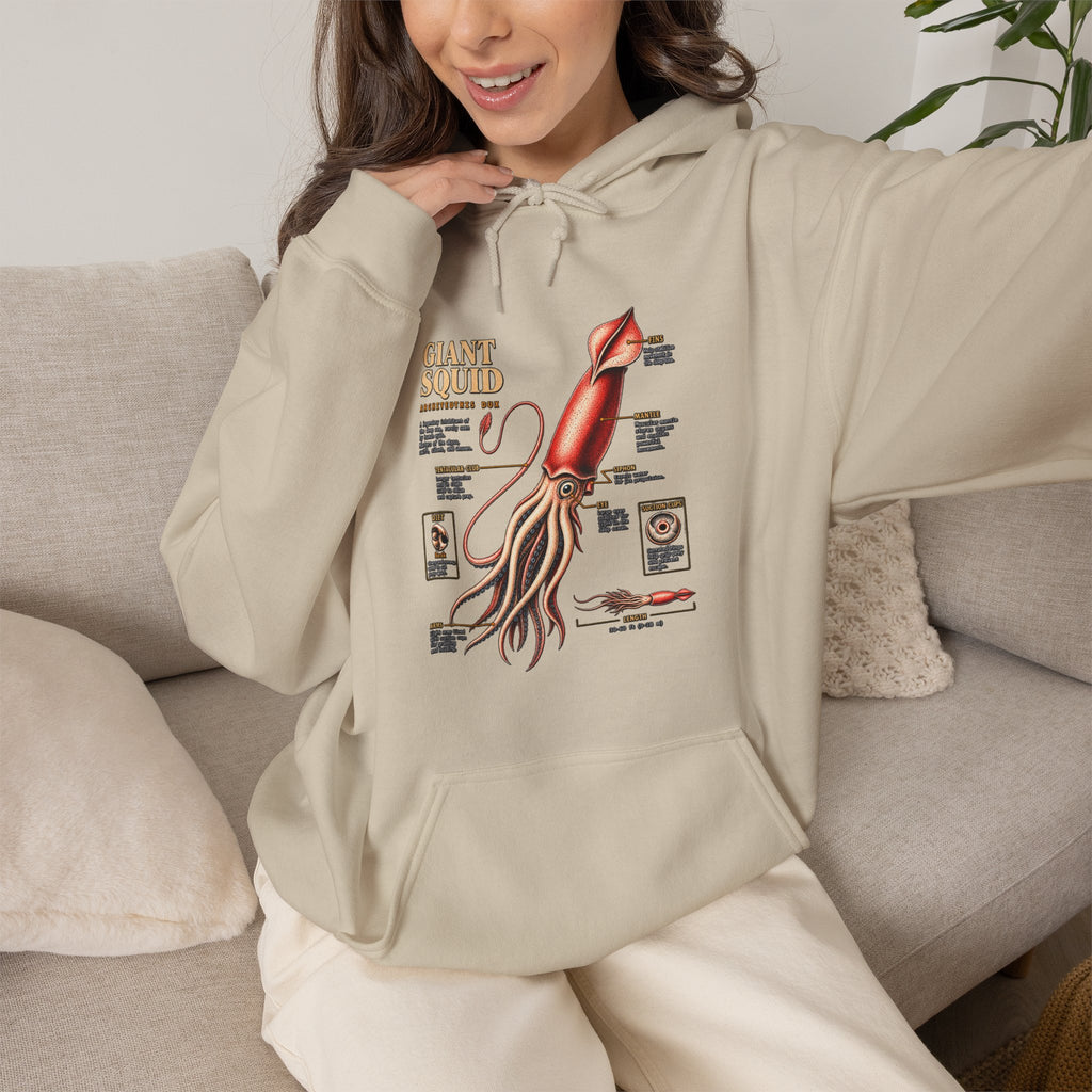 Squid Anatomy Hoodie — Vintage Scientific Illustration Pullover