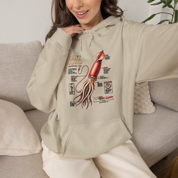 Squid Anatomy Hoodie — Vintage Scientific Illustration Pullover