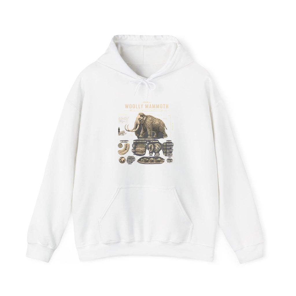 Woolly Mammoth Diagram Hoodie — Vintage Natural History Graphic Sweatshirt
