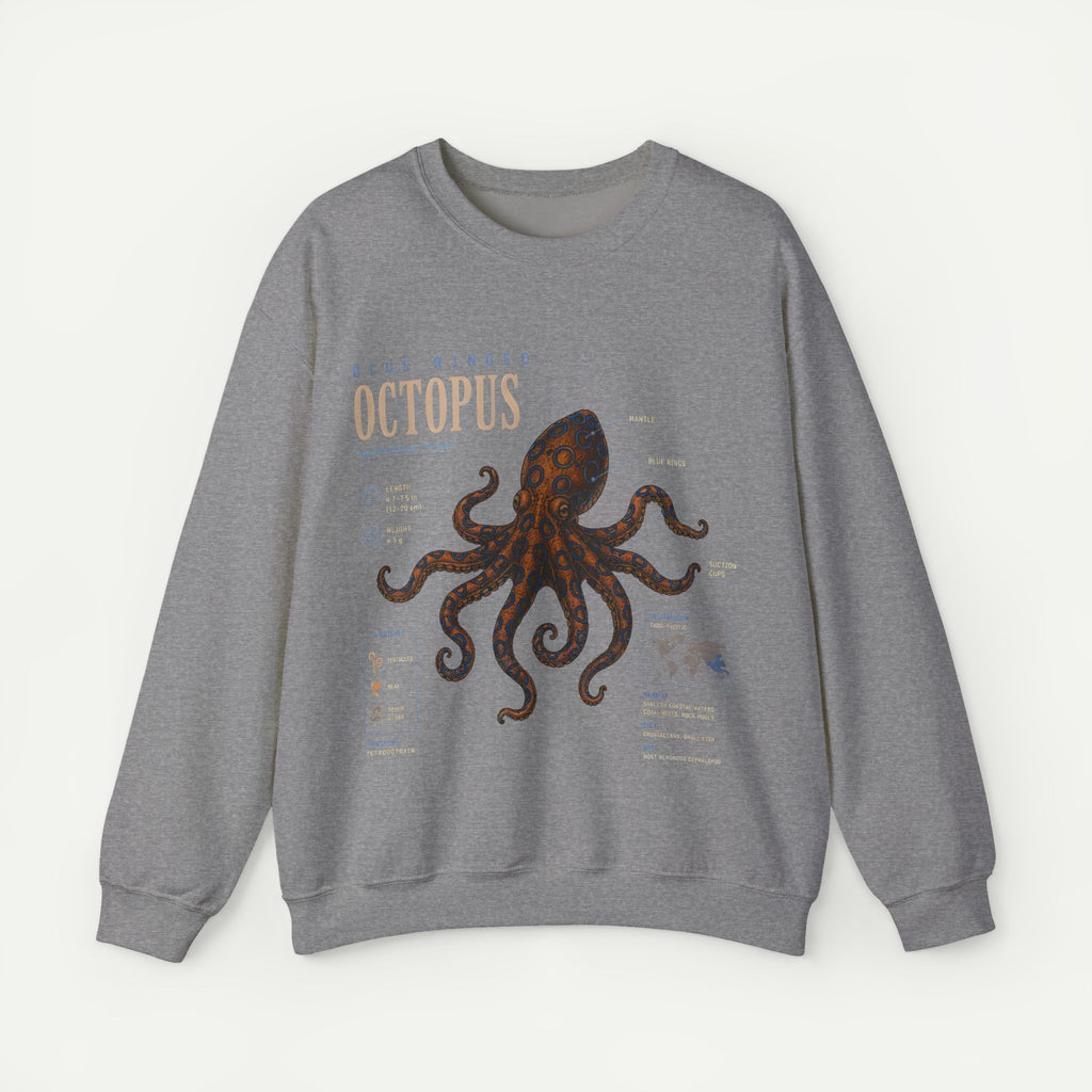 Octopus Anatomy Sweatshirt — Vintage Marine Illustration Crewneck