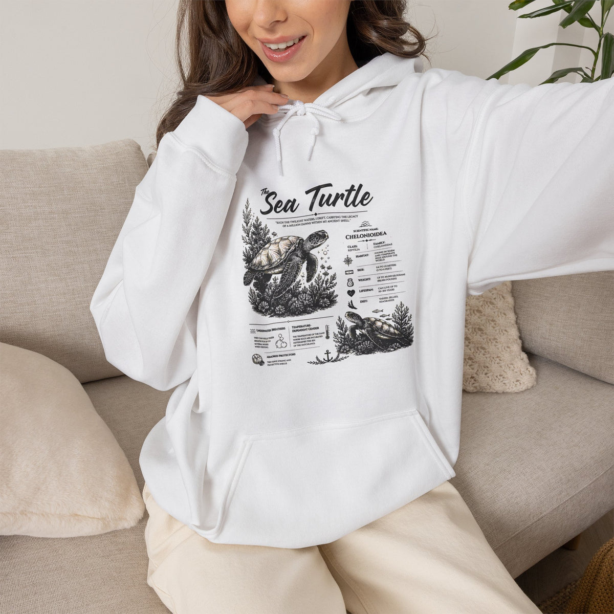 Sea Turtle Hoodie – Vintage Ocean Conservation Graphic Sweatshirt