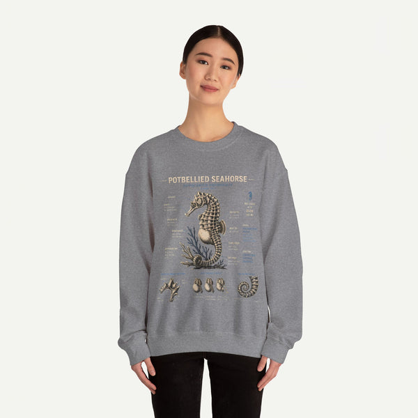 Potbellied Seahorse Anatomy Sweatshirt – Marine Biology Illustration Crewneck