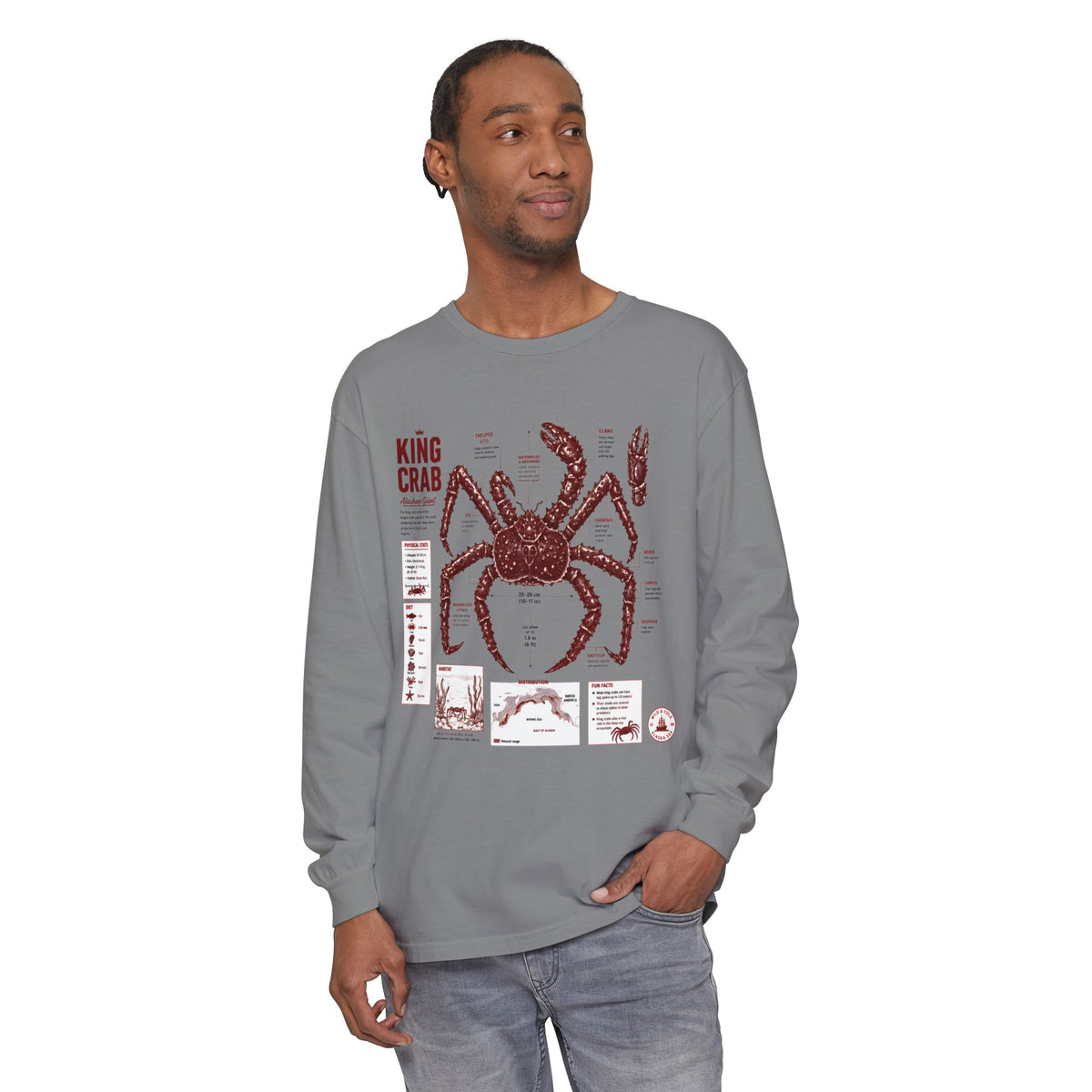King Crab Anatomy Long Sleeve T-Shirt