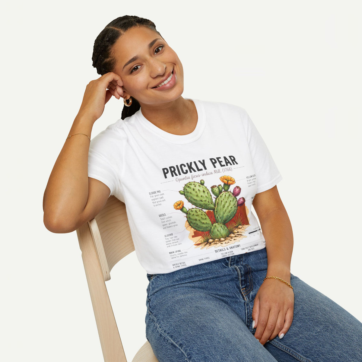 Prickly Pear Botanical T-Shirt — Vintage Cactus Illustration Tee