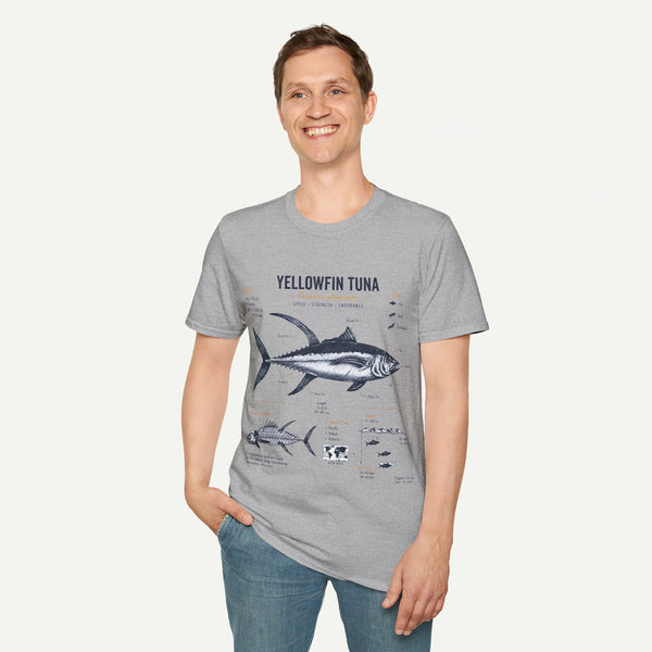Yellowfin Tuna Anatomy T-Shirt — Vintage Fish ID Graphic Tee