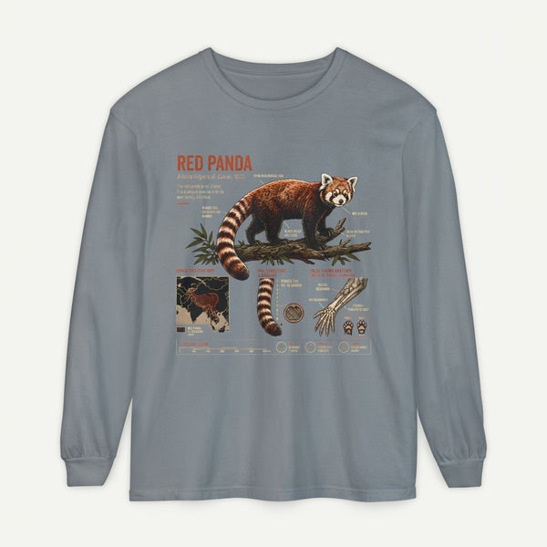 Red Panda Illustrated Long Sleeve Tee — Wildlife Field Guide Shirt