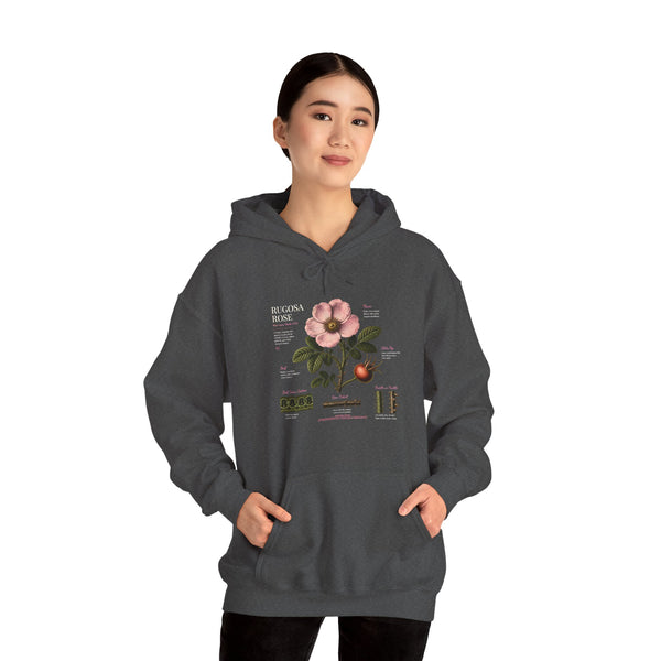 Vintage Botanical Hoodie — Rose Diagram Print