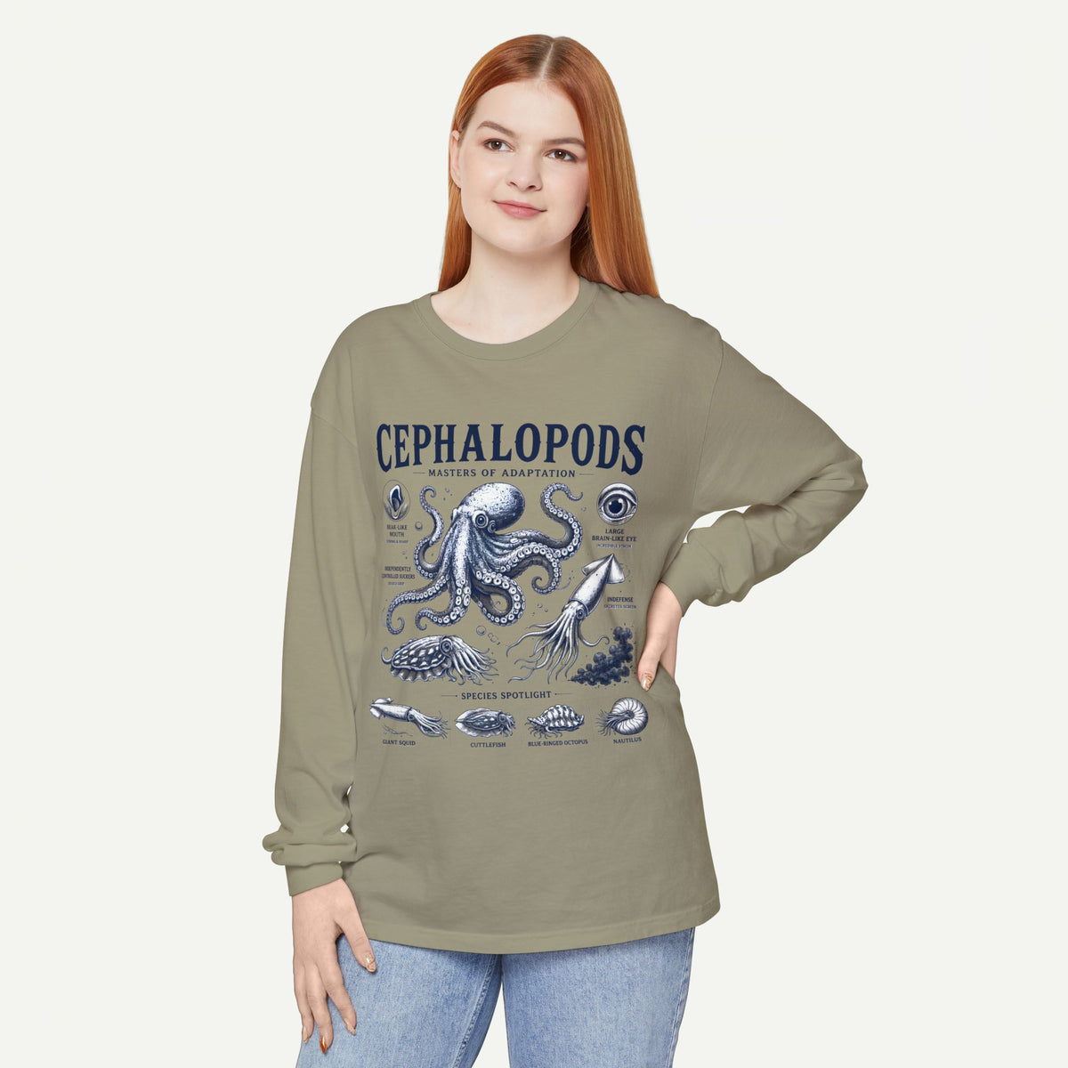 Cephalopods Illustration Long Sleeve Tee