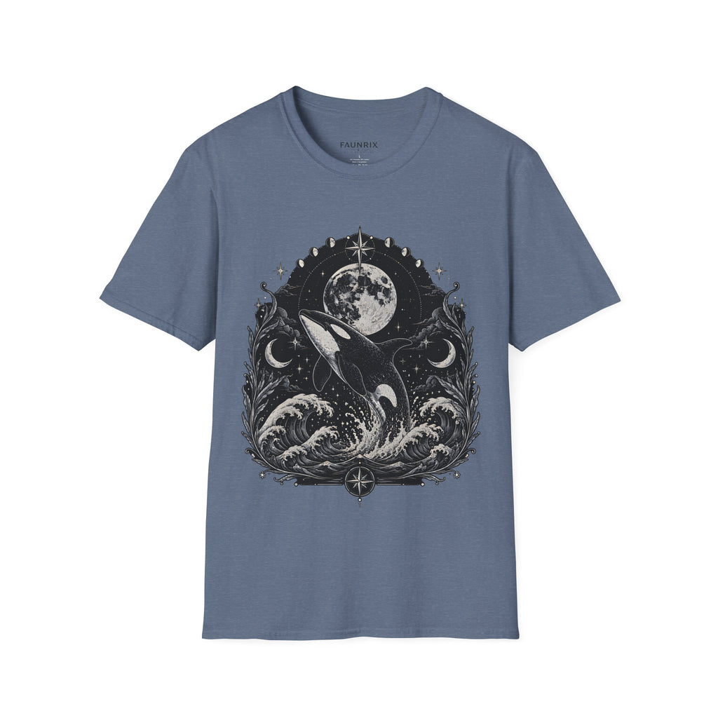 Orca Moon T-Shirt — Whale & Full Moon Illustration Tee