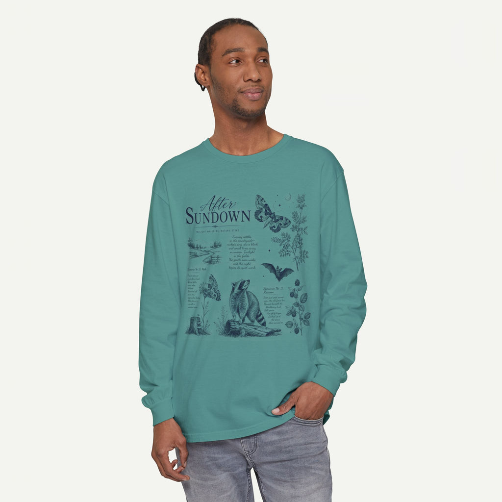 After Sundown Long Sleeve Tee — Night Nature Wildlife Graphic