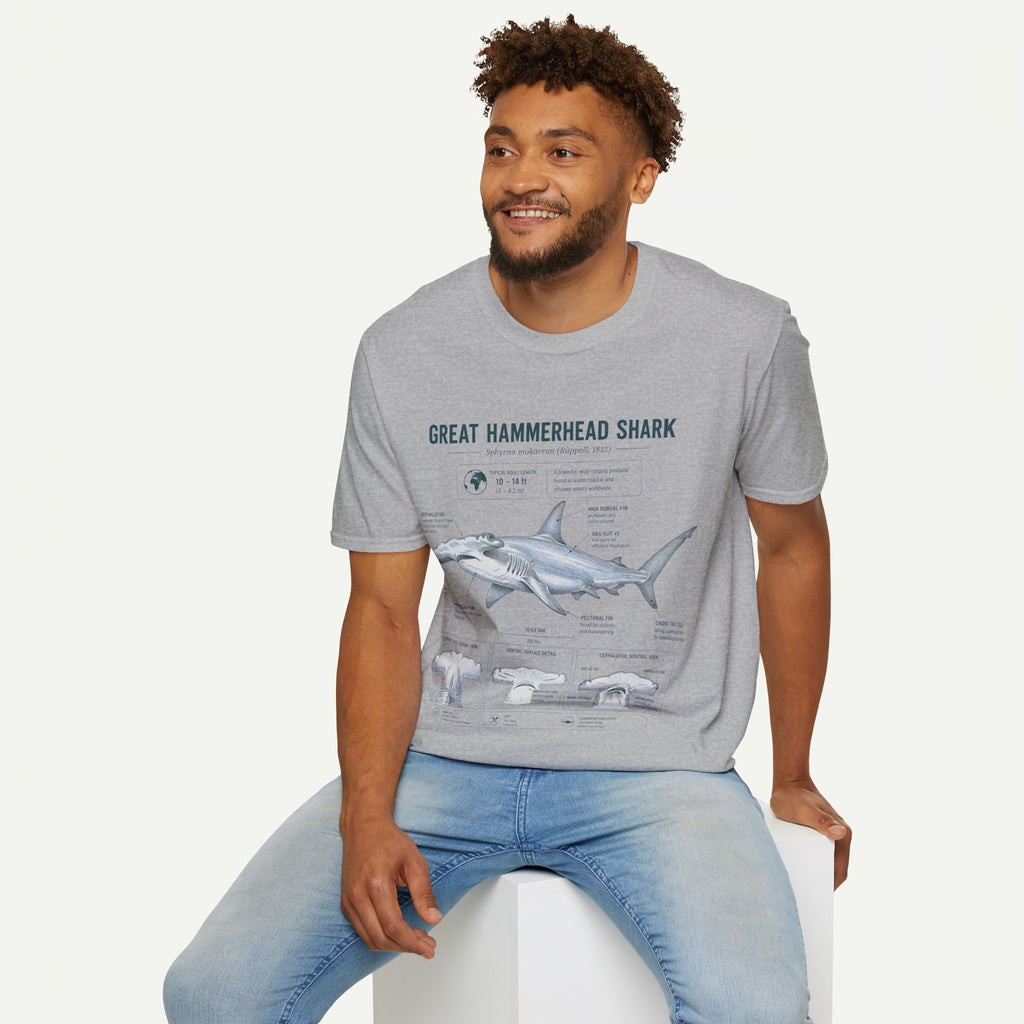 Hammerhead Shark Anatomy T-Shirt — Great Hammerhead Educational Tee