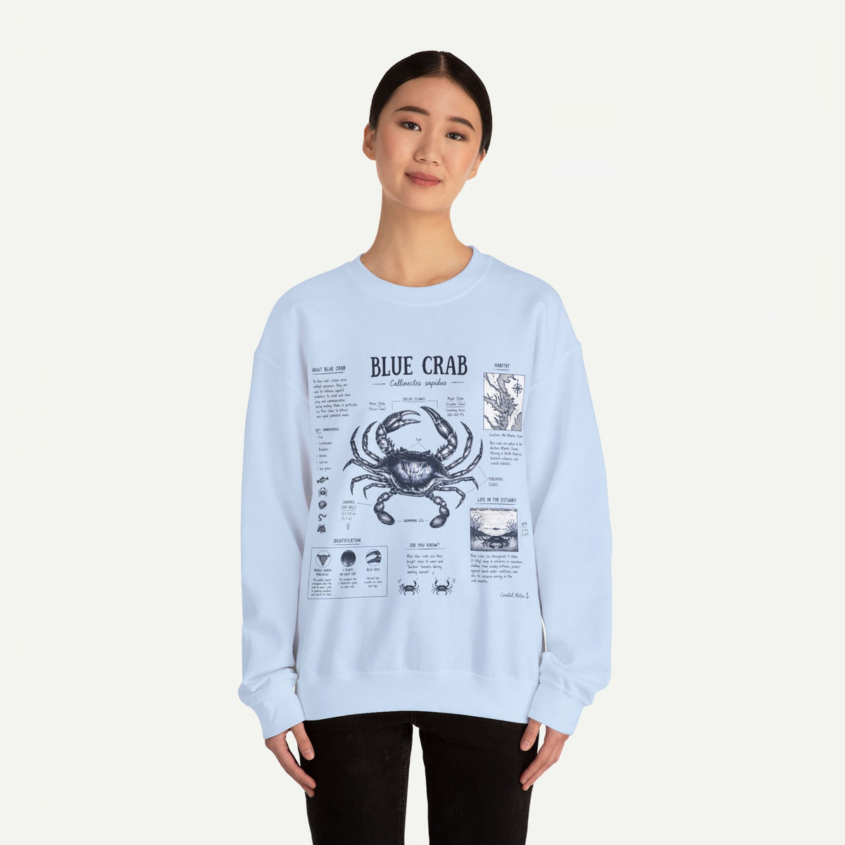 Blue Crab Anatomy Sweatshirt