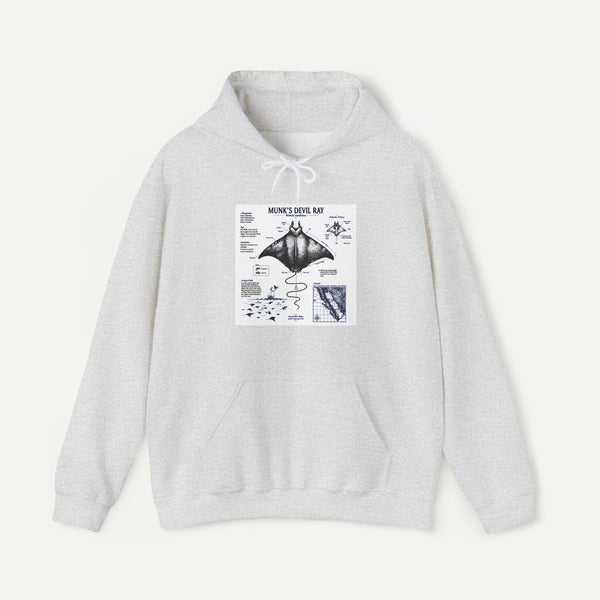 Manta Ray Anatomy Hoodie — Marine Life Graphic Pullover