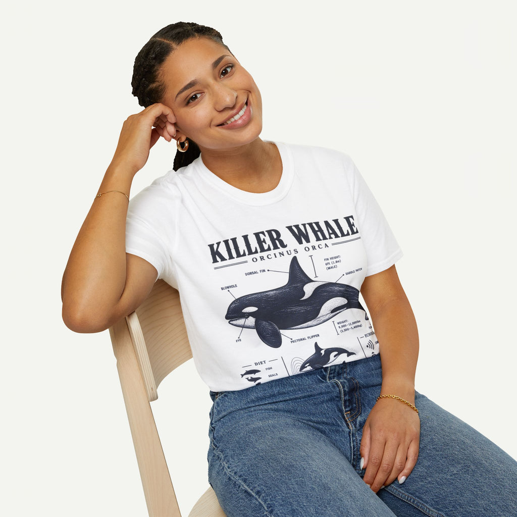 Killer Whale Diagram T-Shirt — Orcinus Orca Marine Life Graphic Tee
