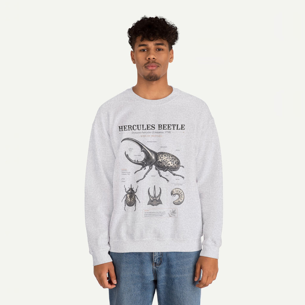 Hercules Beetle Anatomy  Crewneck Sweatshirt – Vintage Entomology Graphic