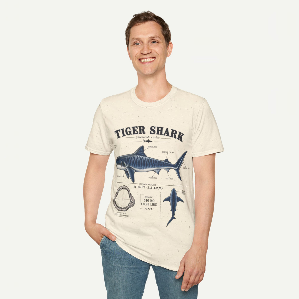Tiger Shark Anatomy T-Shirt — Vintage Marine Biology Graphic Tee