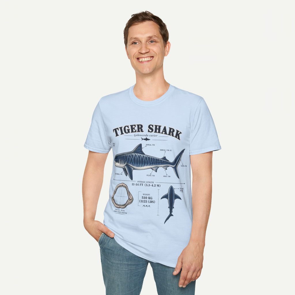 Tiger Shark Anatomy T-Shirt — Vintage Marine Biology Graphic Tee