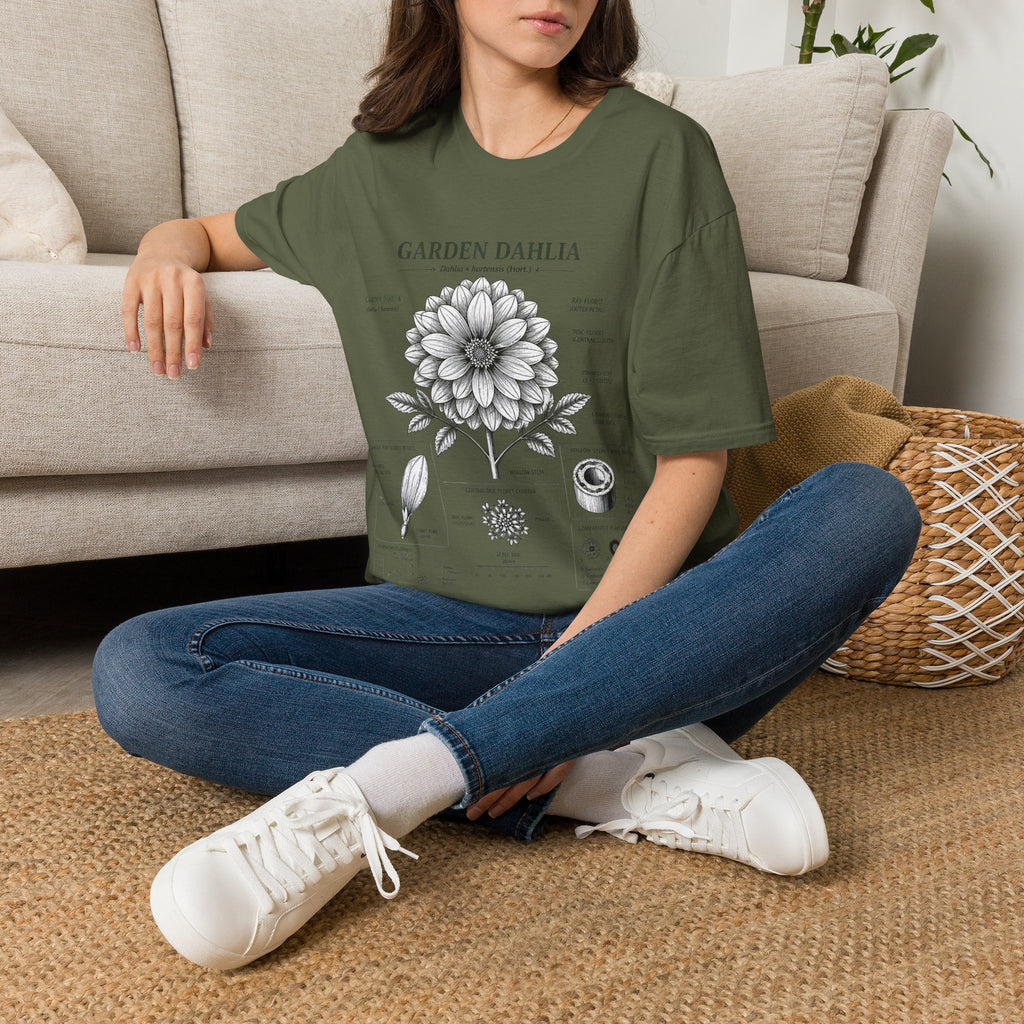Dahlia Botanical Tee — 'Garden Dahlia' Floral Anatomy T-Shirt