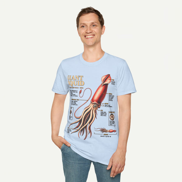 Squid Anatomy Graphic T-Shirt — 'Giant Squid' Vintage Scientific Illustration