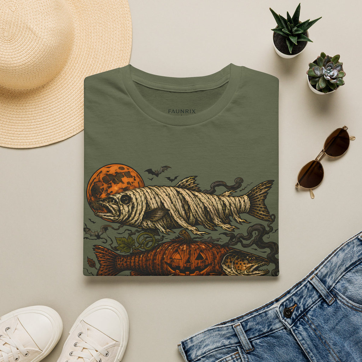 Halloween Pumpkin Fish T-Shirt — Spooky Koi Graphic Tee