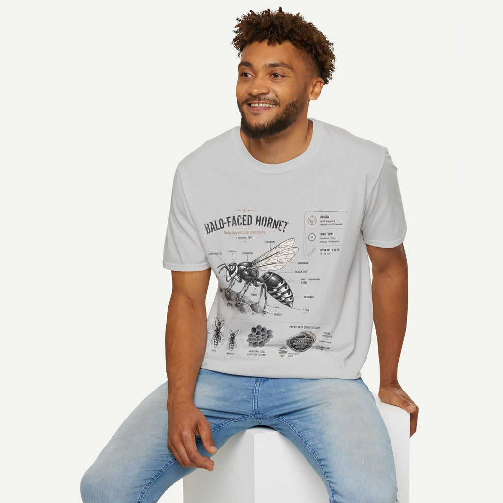 Bald-Faced Hornet Anatomy T-Shirt - Vintage Entomology Illustration