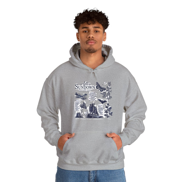 Sunset Foxes Hoodie — "After Sundown" Nature Graphic Pullover