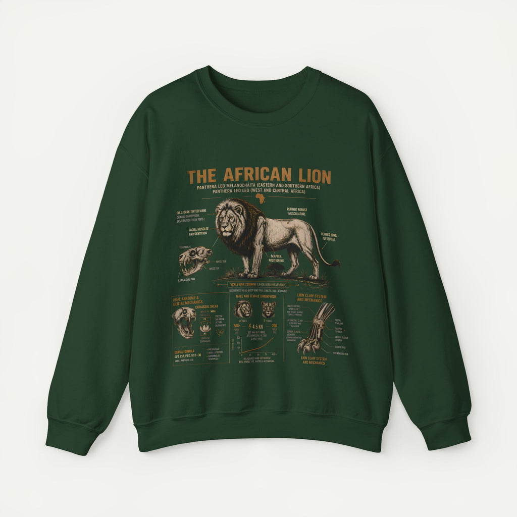 African Lion Anatomy Crewneck Sweatshirt
