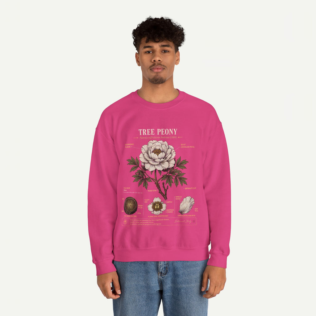 Tree Peony Botanical Sweatshirt — Vintage Flower Anatomy Crewneck