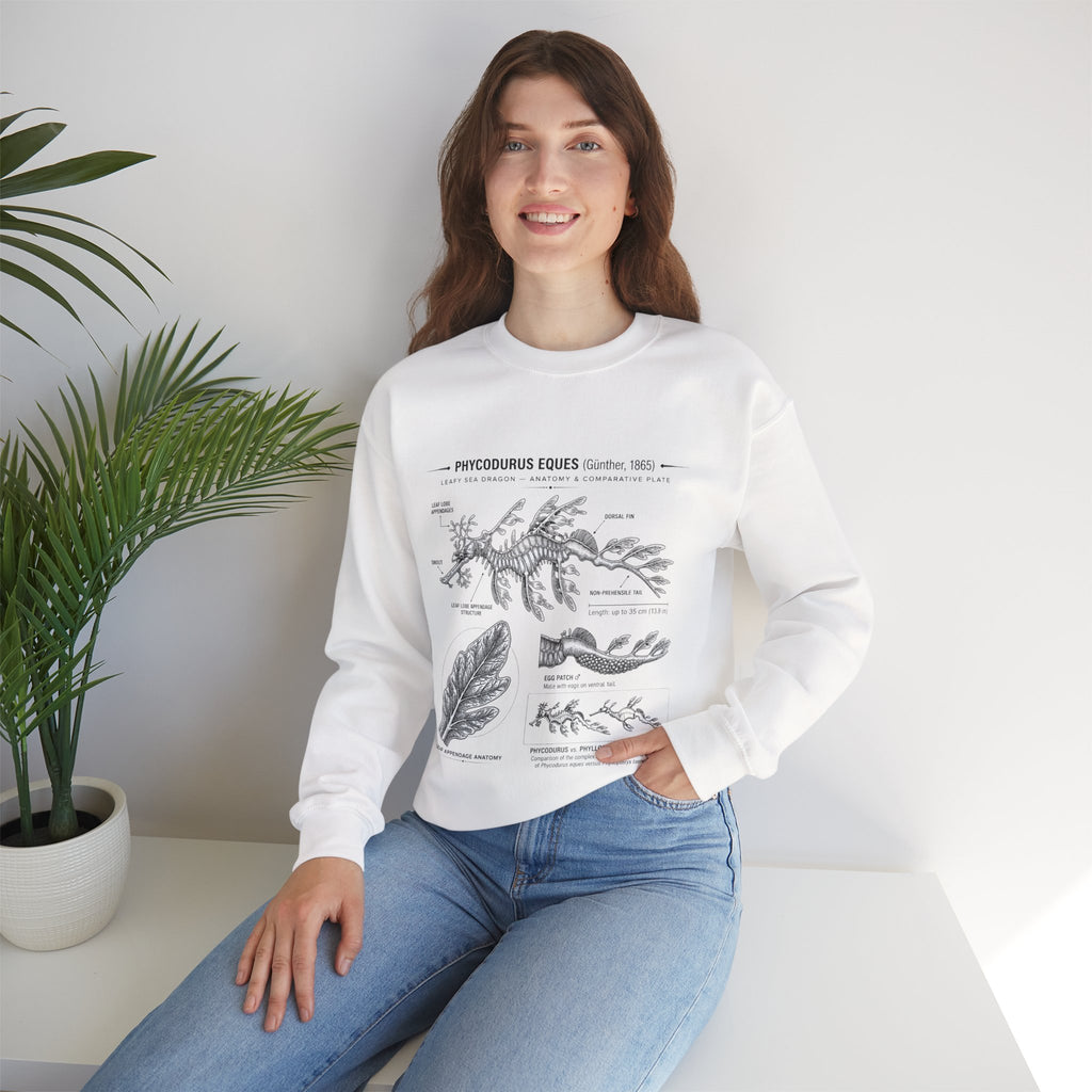 Botanical Anatomy Sweatshirt — Vintage Phycodurus Eques Seaweed Illustration