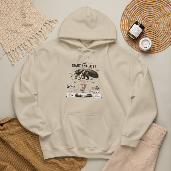 Giant Anteater Anatomy Hoodie — Illustrated Wildlife Diagram Sweatshirt