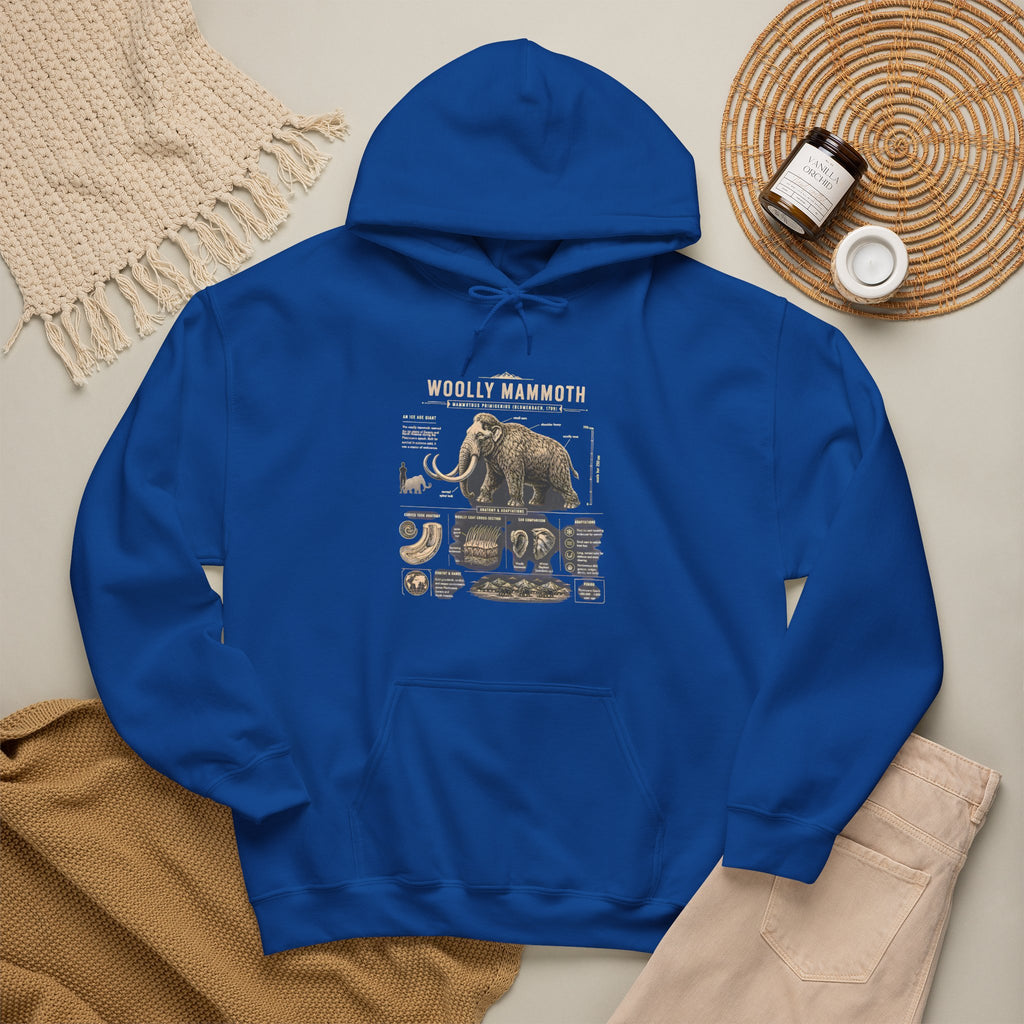Woolly Mammoth Diagram Hoodie — Vintage Natural History Graphic Sweatshirt
