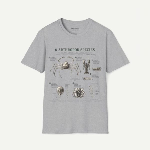 Arthropod Species Graphic Anatomy T-Shirt — 6 Detailed Arthropod Illustrations