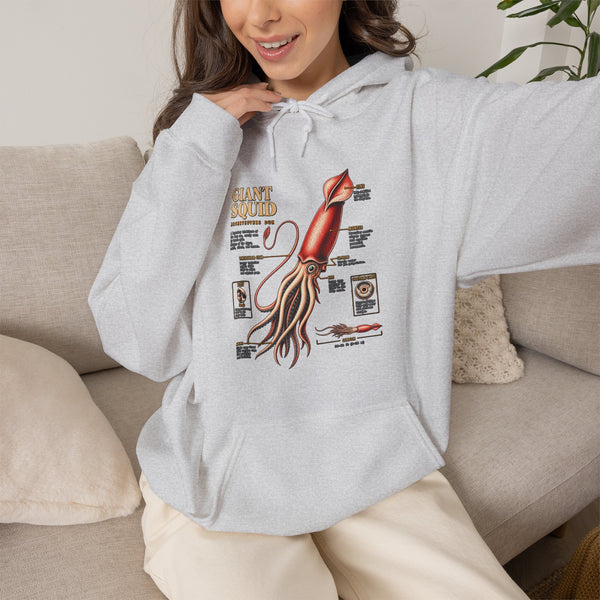 Squid Anatomy Hoodie — Vintage Scientific Illustration Pullover