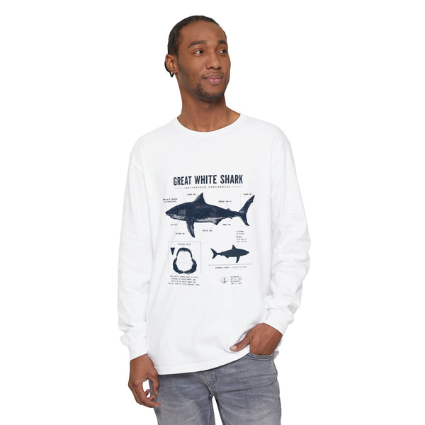 Great White Shark Anatomy Long Sleeve Tee