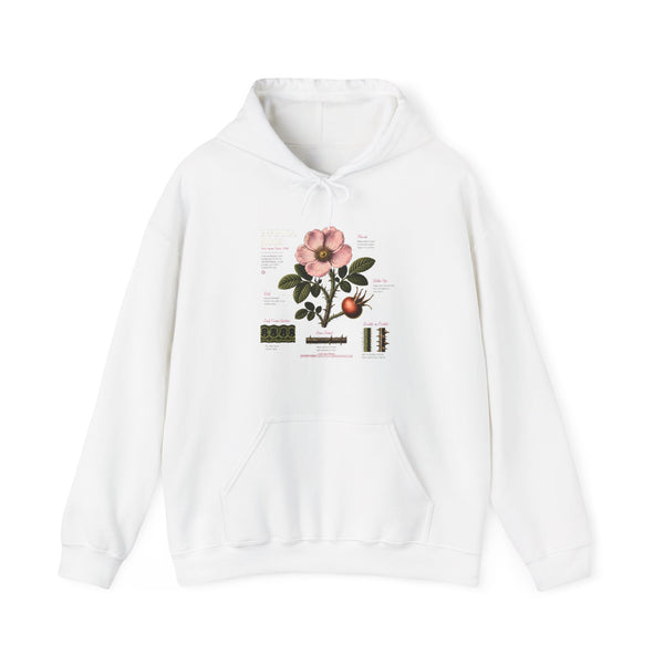 Vintage Botanical Hoodie — Rose Diagram Print