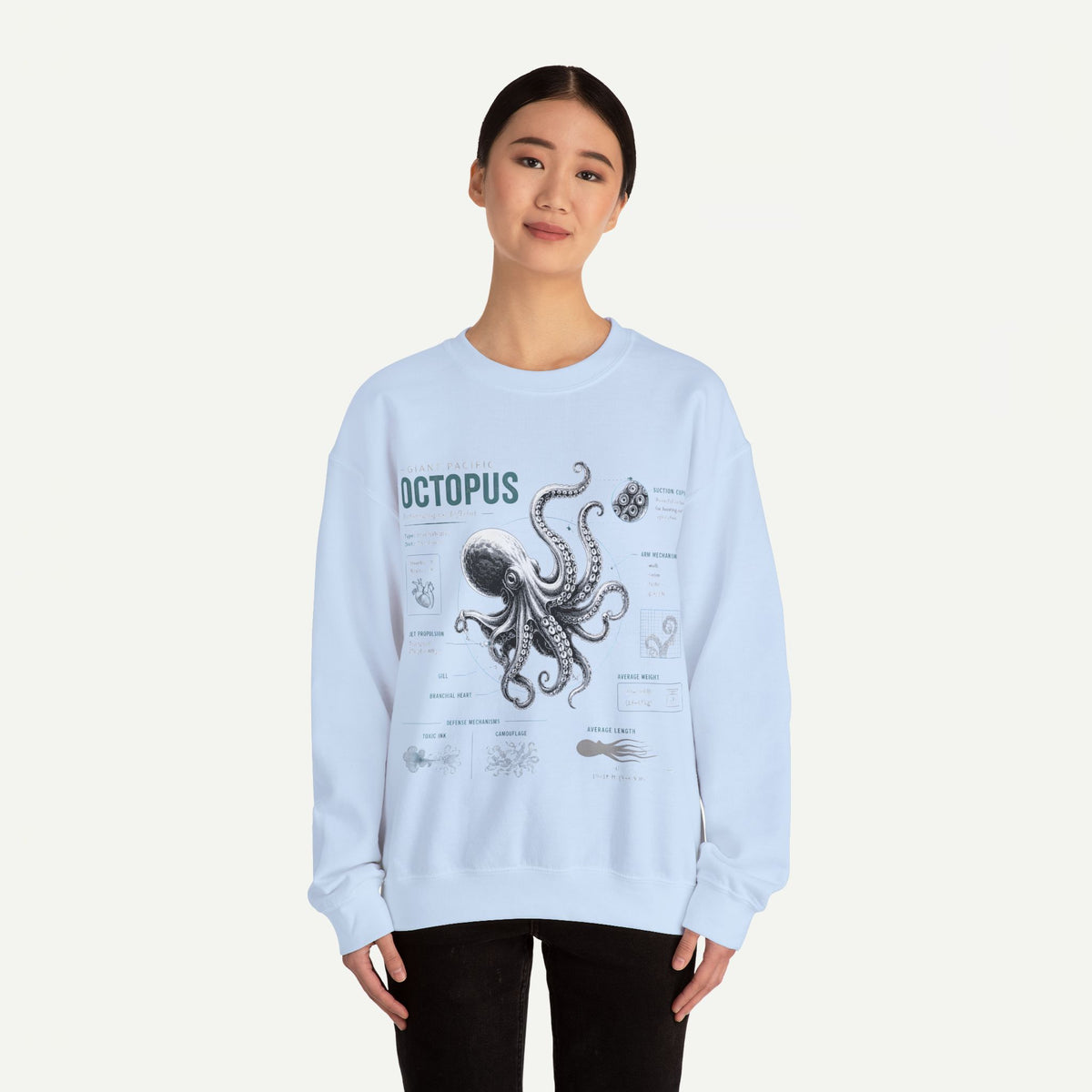 Octopus Anatomy Sweatshirt — Vintage Marine Biology Graphic