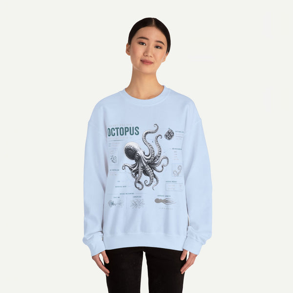 Octopus Anatomy Sweatshirt — Vintage Marine Biology Graphic