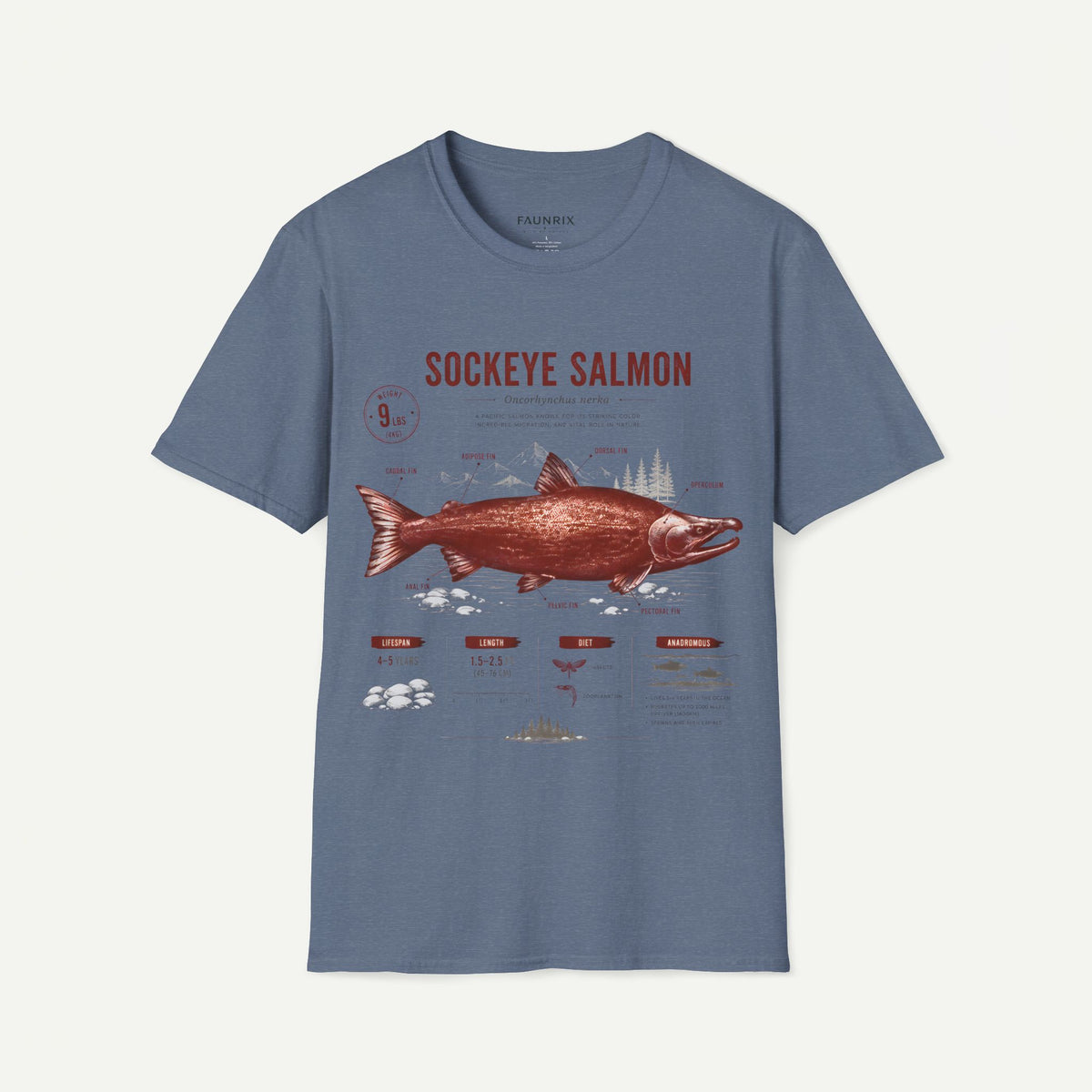 Sockeye Salmon T-Shirt — Vintage Fish Anatomy Tee