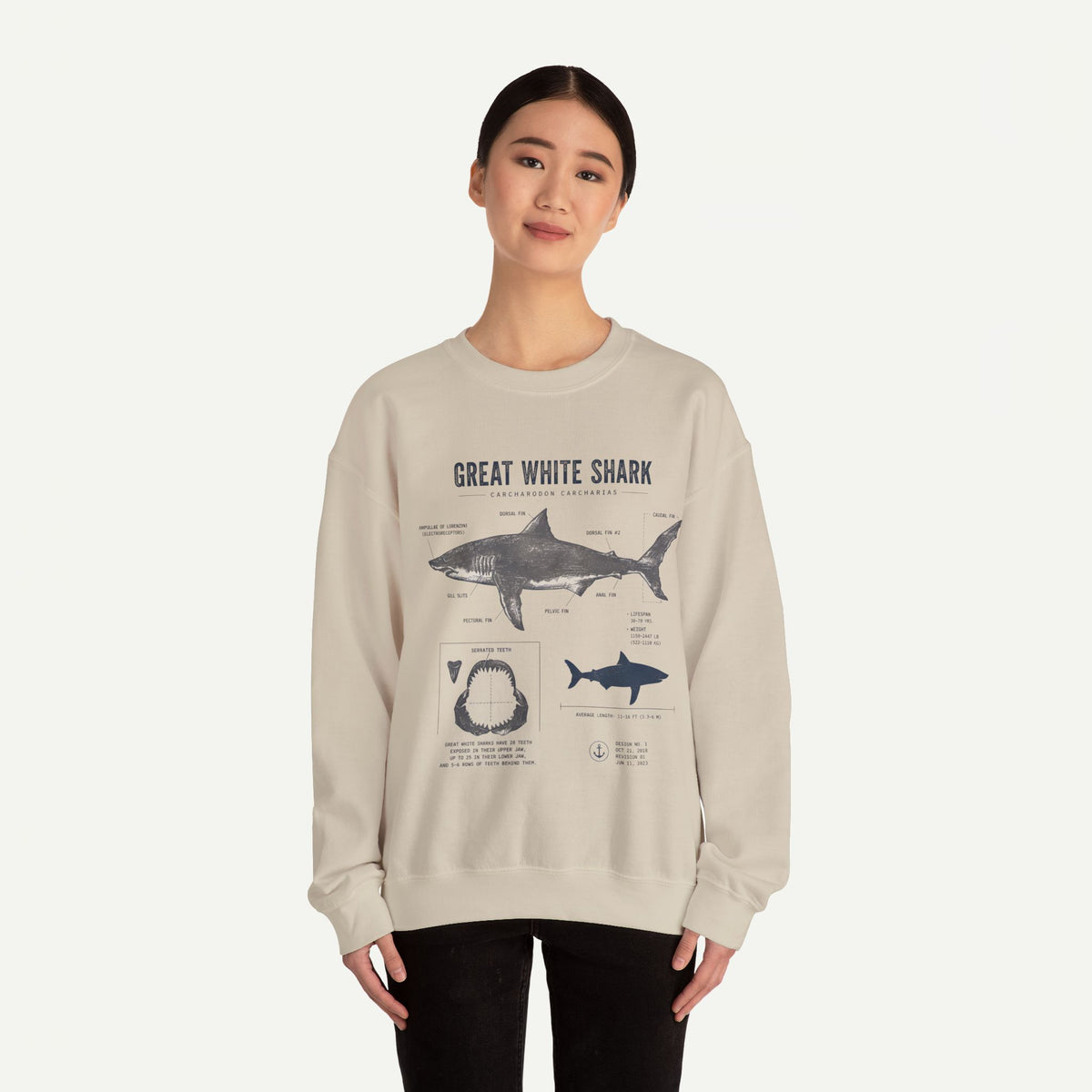 Great White Shark Anatomy Sweatshirt