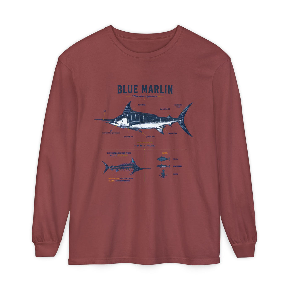 Blue Marlin Anatomy Long Sleeve Shirt